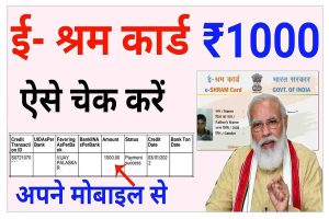 How To Check 1000 Rupees In E Shramik Card