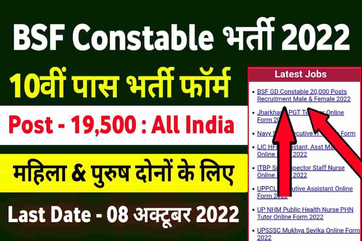 BSF Constable GD Recruitment 2022 : Apply Online Form 19500 Post ...