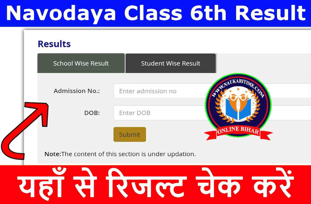 Navodaya Class 6th Result 2023