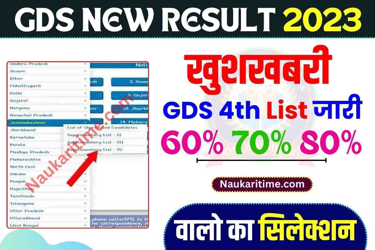 India Post GDS 4th Merit List (May2023) OUT
