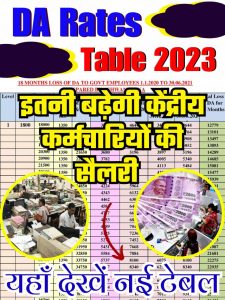 DA Rates Table 2023: केंद्रीय कर्मचारियों के लिए नई खुशखबरी, यहाँ देखें नया चार्ट