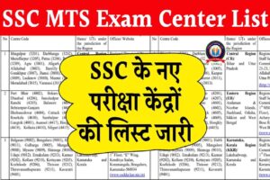 SSC MTS Exam Center List