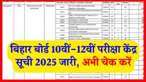 Bihar Board 10th-12th Exam Center List 2025