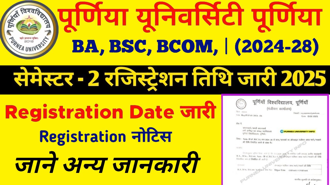 ko Purnea University UG 2nd Sem Registration 2025