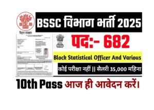 BSSC Block Statistical Officer Vacancy 2025