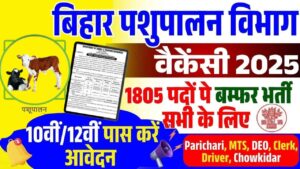 Bihar Pashupalan Vibhag Vacancy 2025