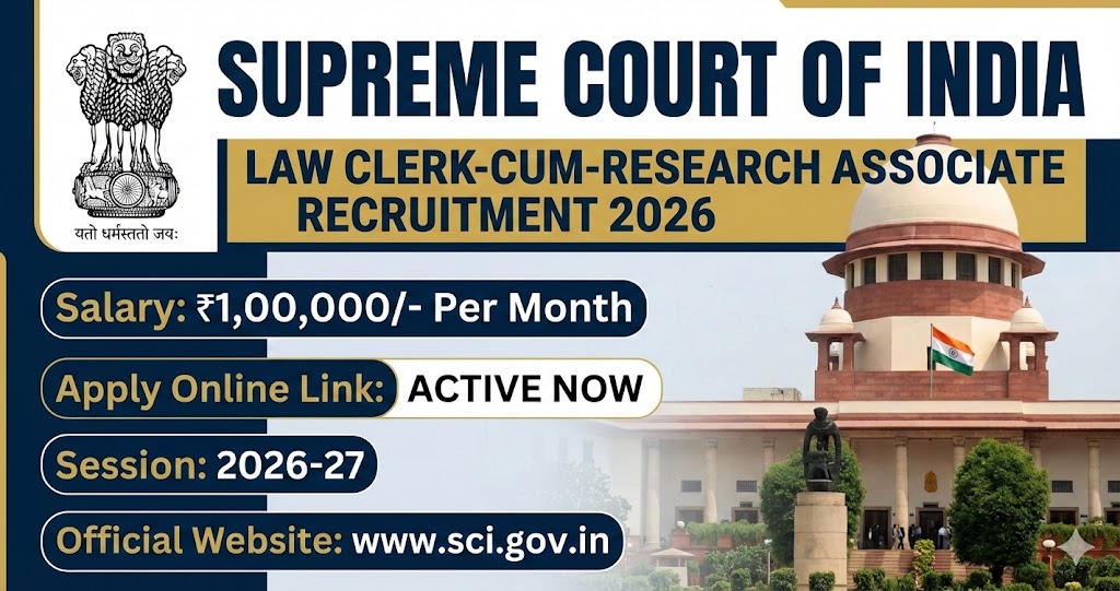Supreme Court Law Clerk Recruitment 2026 Apply Online (Link Active)